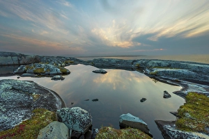 Low Tide Prints: Hudson Bay sunset, Northern Manitoba