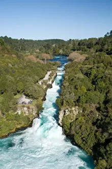 Images Dated 9th July 2006: Huka Falls, Waikato River, near Taupo, North Island, New Zealand - aerial