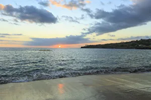 Hulopoe Bay Prints: Hulopo e Beach Park, considered one of the finest beaches in the world, Lanai Island