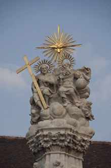 Hungary, Budapest. Buda, Castle Hill, Holy Trinity Square, Monument to the victims