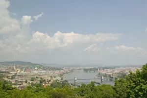 HUNGARY-Budapest: Gellert Hill- View of Budapest & Danube River