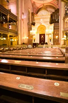 Images Dated 13th May 2004: HUNGARY-Budapest: The Great Synagogue - Biggest in Europe Interior - Pew Detail