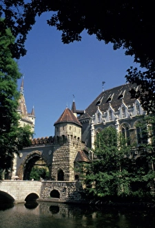 Moat Prints: Hungary, Budapest. Vajdahunyad Castle