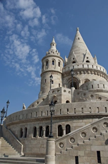 Images Dated 13th September 2009: Hungary, capital city of Budapest. Buda, Castle Hill, castle towers of the Fishermen s