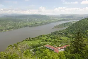 HUNGARY-DANUBE BEND-Visegrad: Danube River from Visegrad Citadel