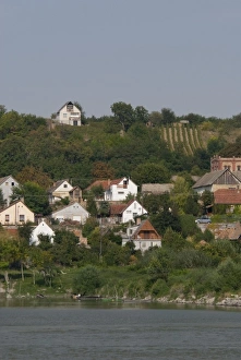 Images Dated 12th September 2009: Hungary. Danube River view near Kalocsa. Typical homes and small vineyard