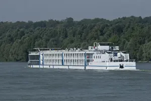 Images Dated 12th September 2009: Hungary. Danube River view. Passenger river cruise boat, Bellevue, near Kalocsa