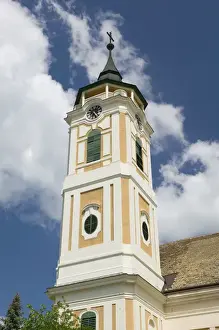 Great Plain Prints: HUNGARY - Great Plain - BAJA: Franciscan Church (b. 1728) / Belltower
