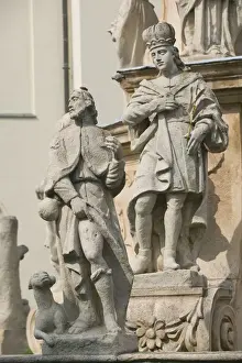HUNGARY-Lake Balaton Region-VESZPREM: Castle Hill- Trinity Coumn Detail