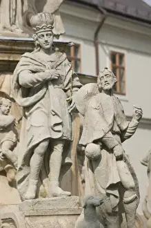 HUNGARY-Lake Balaton Region-VESZPREM: Castle Hill- Trinity Coumn Detail