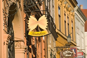 Images Dated 18th May 2004: HUNGARY-Southern Transdanubia-PECS: Jokai ter Square- Pasta Shop Sign