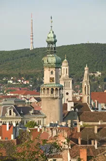 Images Dated 9th May 2004: HUNGARY-WESTERN TRANSDANUBIA-Sopron: Town View & Firewatch Tower / Morning