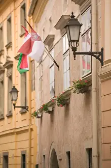 Images Dated 7th May 2004: HUNGARY-WESTERN TRANSDANUBIA-Sopron: Old Town Street Detail Medieval Town