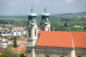 Images Dated 9th May 2004: HUNGARY-WESTERN TRANSDANUBIA-Tata: Holy Cross Church from Calvary Hill Lookout Tower