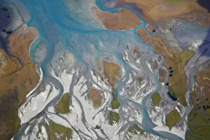 Hunter River and Lake Hawea, South Island, New Zealand - aerial