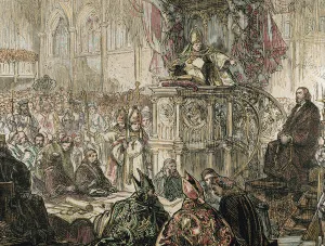 15th Century Prints: HUS, Jan (1369-1415). Czech priest, philosopher, reformer, and master at Charles