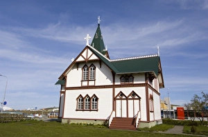 Husavik Prints: Husavik church, Iceland