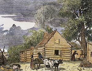 Contemporary Age Prints: Hut. Virginia, 1848. United States. Engraving