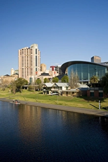 Images Dated 29th August 2006: Hyatt Regency Hotel, Adelaide Convention Centre, and Torrens Lake, Adelaide, South Australia