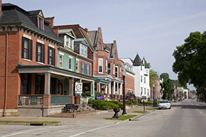 Small Town Prints: IA, Dubuque, Specialty Shops in historic buildings, on Bluff Street, built in 1800 s