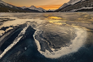 Mountains Prints: Ice Abstract, Spray Lake, Canadian Rockies