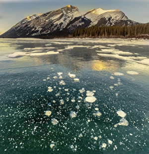Bubble Prints: Ice Bubbles, Lake Minnewanka, Canada