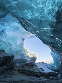 Images Dated 21st February 2015: Ice cave in the glacier Breidamerkurjoekull in Vatnajoekull National Park