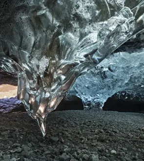 Images Dated 21st February 2015: Ice cave in the glacier Breidamerkurjoekull in Vatnajoekull National Park. europe