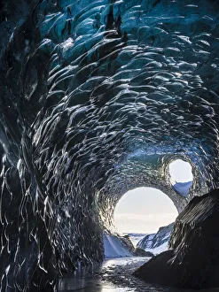 Images Dated 28th January 2020: Ice cave at the northern shore of glacial lagoon Jokulsarlon in glacier