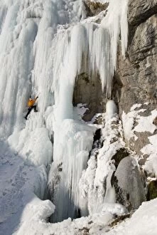 Ice Climbing Stewart Falls, Wasatch Mountains, UT (MR)