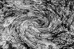 Black And White Prints: Ice formations along the shore of Lake McDonald in Glacier National Park