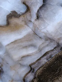 Longyearbyen Prints: Ice with moraine material. Ice cave south of Longyearbyen on the island of Spitsbergen in the Svalbard Archipelago