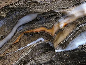 Longyearbyen Prints: Ice with moraine material. Ice cave south of Longyearbyen on the island of Spitsbergen in the Svalbard Archipelago