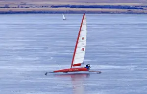 Speed Prints: Ice sailing on Canyon Ferry Lake near Townsend Montana