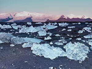 Iceberg Prints: Iceberg formation on the beach at Jokulsarlon, Iceland