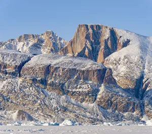 Greenland Prints: Icebergs in front of Appat Island, frozen into the sea ice of the Uummannaq fjord system