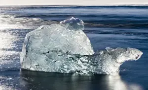 Iceland Prints: icebergs on black volcanic beach