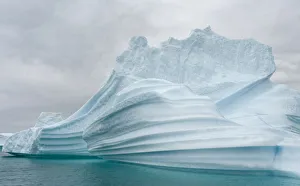 Icebergs drifting in the fjords of southern greenland. America, North America, Greenland