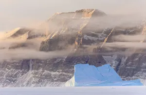 Greenland Prints: Icebergs in front of Storen Island, frozen into the sea ice of the Uummannaq fjord system
