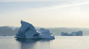 Images Dated 2017 August: Icebergs in the Uummannaq fjord system, northwest Greenland, Denmark
