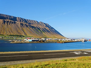 Images Dated 28th September 2023: Iceland, airport of Isafjordur, the capital of the Westfjords during autumn