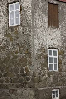 Concrete Prints: Iceland, Akureyri. Wall and window detail of an old stone house