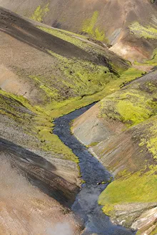Bright Green Prints: Iceland, Fjallabak Nature Reserve, Landmannalaugar