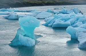 Lagoon Prints: Iceland. Fjallsarlon Glacier Lake at the south end of the glacier in Vatnajokull National Park
