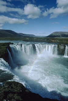 Iceland, Godafoss waterfall, north near Akureyri