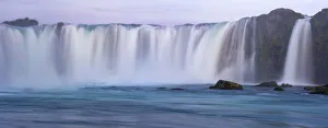 Powerful Prints: Iceland, Godafoss Waterfall. The waterfall stretches over 30 meters with multiple