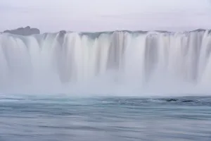 Powerful Prints: Iceland, Godafoss waterfall. The waterfall stretches over 30 meters with multiple small