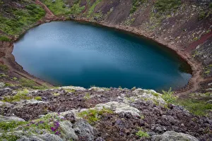 Crater Prints: Iceland, Kerid, Deep blue lake contained in the Kerid crater. Icelands Golden Circle