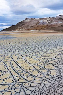 Geothermal Prints: Iceland, Lake Myvatn District, Hverir Geothermal Area, mud flats