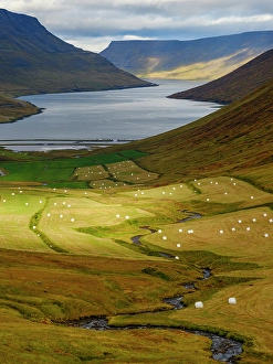 Awesome Prints: Iceland. Landscape in Botnsdalur and Sugandafjordur during autumn
